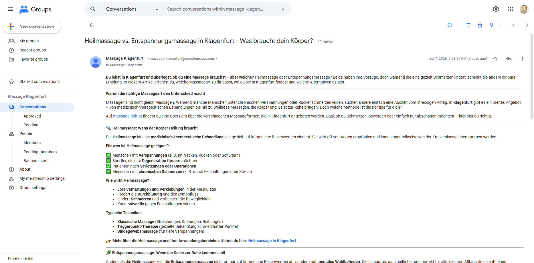 Heilmassage in Klagenfurt – Jetzt Termin buchen!